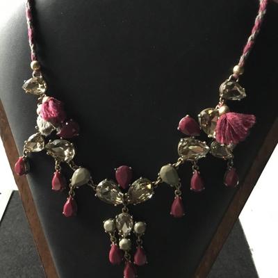 J crew necklace with yarn