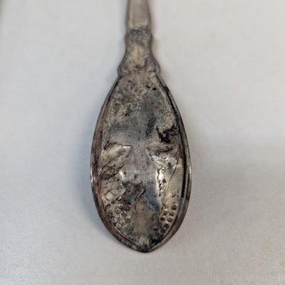 3 Marked Spoons - Antique Wm A. Rogers Silver Plate Grapes Spoon - ABCO Silver Plate Spoon & 1 Unknown Mark