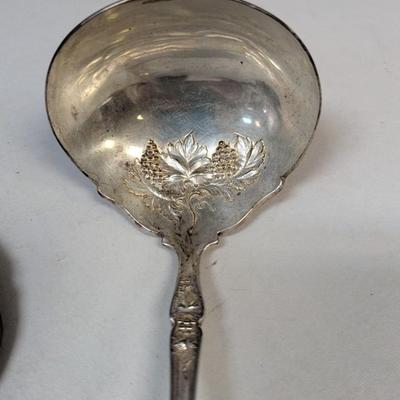 3 Marked Spoons - Antique Wm A. Rogers Silver Plate Grapes Spoon - ABCO Silver Plate Spoon & 1 Unknown Mark
