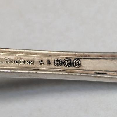 3 Marked Spoons - Antique Wm A. Rogers Silver Plate Grapes Spoon - ABCO Silver Plate Spoon & 1 Unknown Mark