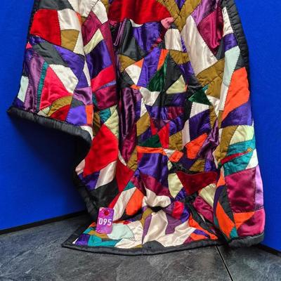 Sale Photo Thumbnail #376: 38 x 48 inches Mixed fabrics; silk and velvet.  Nicely stitched.
Looks New