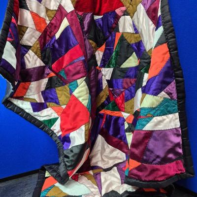 Sale Photo Thumbnail #375: 38 x 48 inches Mixed fabrics; silk and velvet.  Nicely stitched.
Looks New