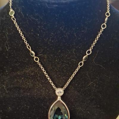 Sale Photo Thumbnail #146: This necklace was designed by the "Nice" company in Mexico. Fine Jewelry was created there such as this necklace. 18 karat heavy rolled white gold with a Rhodium finish. This is an amazing necklace. Costume ring with Topaz color stone marked JS