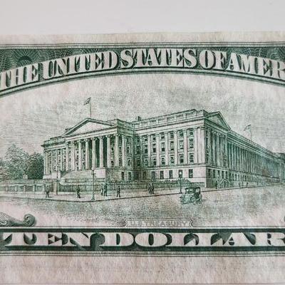 One $10 Federal Reserve Note - Lot B