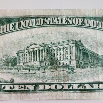 One $10 Federal Reserve Note - Lot C