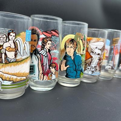Vintage 1983 Star Wars Burger King Coca-Cola Collector Glasses – Complete Set of 8