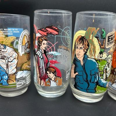 Vintage 1983 Star Wars Burger King Coca-Cola Collector Glasses – Complete Set of 8