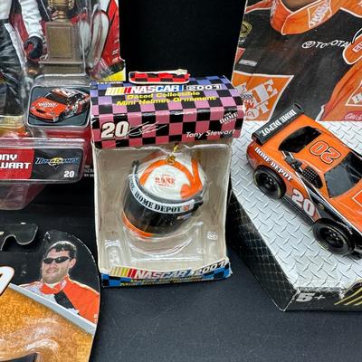 Tony Stewart #20 Home Depot NASCAR Memorabilia Lot – Figures, Diecast, Helmet, Ornaments & More