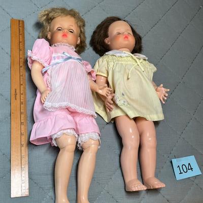 Lot 104 Vintage plastic dolls