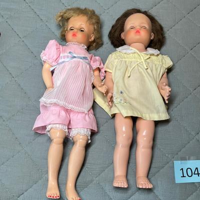 Lot 104 Vintage plastic dolls
