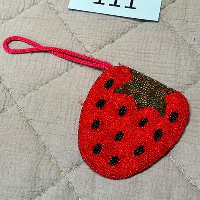 Lot 111 Vintage beaded strawberry purse
