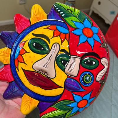 Lot 123 Talavera pottery Sun & Moon plaque