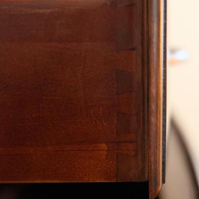 Tall Wooden Chest of Drawers with Glass Top