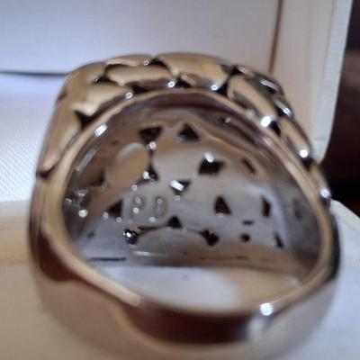 Sale Photo Thumbnail #168: Large Silver tone Chunk statement ring
PD mark on inside as pictured
Excellent condition 
Size 7 1/2