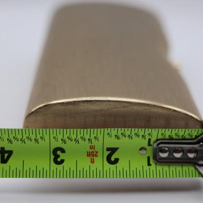 Vintage Rodo Italy Gold-Tone Metal Evening Clutch w/ Decorative Top Accent