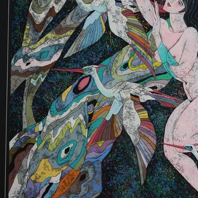 He Deguang “Dreamy Illusions” Serigraph, 1989, Framed w/ Certificate of Authenticity