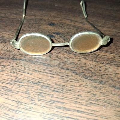 Sale Photo Thumbnail #194: Yellow Glass Lenses, brass? Frames