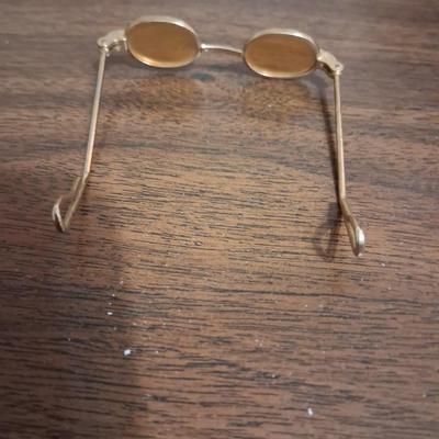 Sale Photo Thumbnail #188: Yellow Glass Lenses, brass? Frames