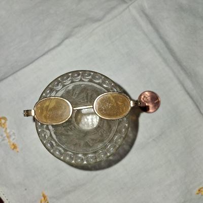 Sale Photo Thumbnail #187: Yellow Glass Lenses, brass? Frames