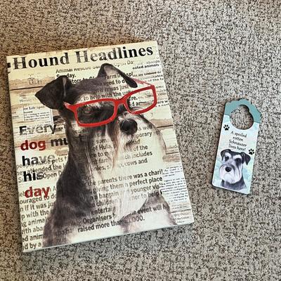 Lot 155 Dog picture & door sign