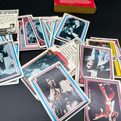 Vintage Elvis Presley Memorabilia Lot – Books, 1970s Trading Cards & Concert Tumbler