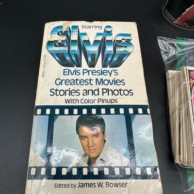 Vintage Elvis Presley Memorabilia Lot – Books, 1970s Trading Cards & Concert Tumbler