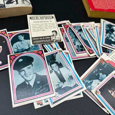 Vintage Elvis Presley Memorabilia Lot – Books, 1970s Trading Cards & Concert Tumbler