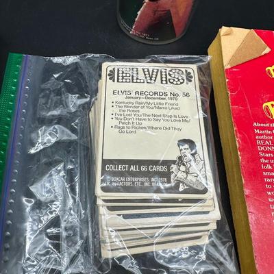Vintage Elvis Presley Memorabilia Lot – Books, 1970s Trading Cards & Concert Tumbler