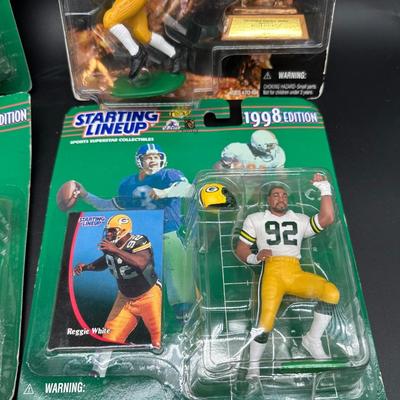 1998 Starting Lineup NFL Figure Lot – Corey Dillon, Kerry Collins, Reggie White + Heisman Staubach