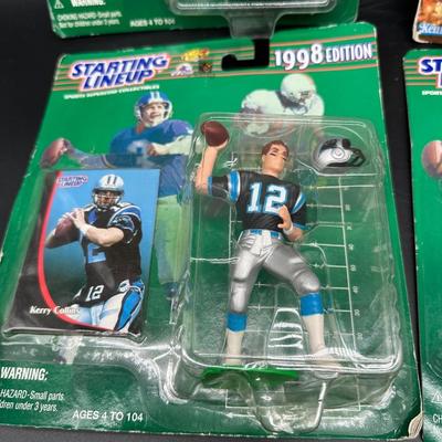 1998 Starting Lineup NFL Figure Lot – Corey Dillon, Kerry Collins, Reggie White + Heisman Staubach