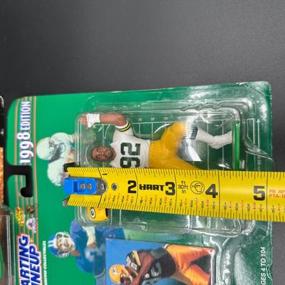 1998 Starting Lineup NFL Figure Lot – Corey Dillon, Kerry Collins, Reggie White + Heisman Staubach