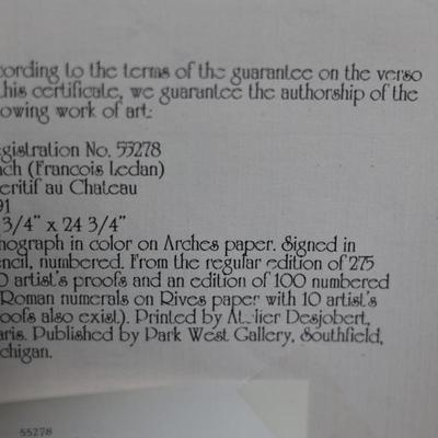 Fanch (François Ledan) “Apéritif au Château” Signed Lithograph, 1991, Limited Edition