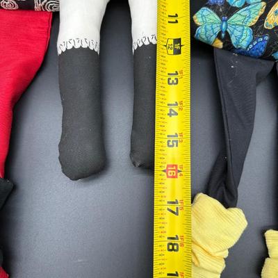 Vintage Handmade Folk Art Cloth Dolls – Primitive Black Americana Style (Set of 4)