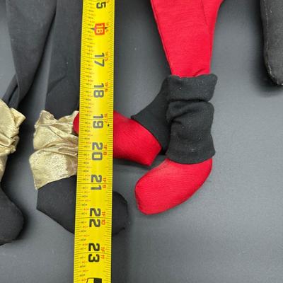 Vintage Handmade Folk Art Cloth Dolls – Primitive Black Americana Style (Set of 4)