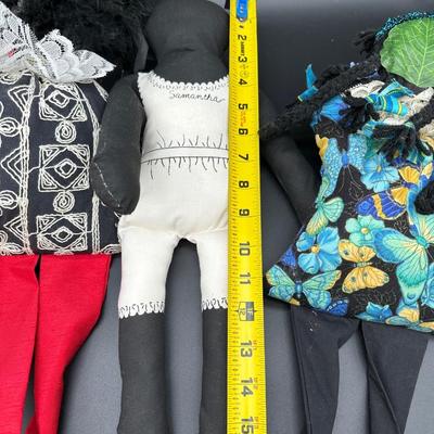 Vintage Handmade Folk Art Cloth Dolls – Primitive Black Americana Style (Set of 4)