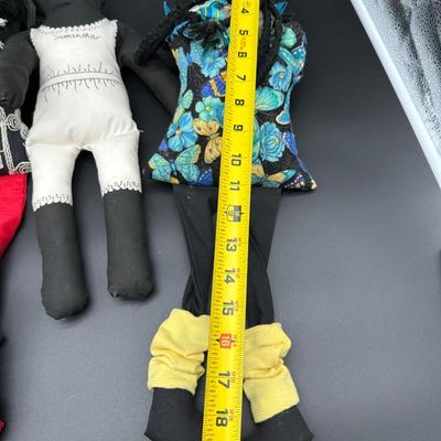Vintage Handmade Folk Art Cloth Dolls – Primitive Black Americana Style (Set of 4)
