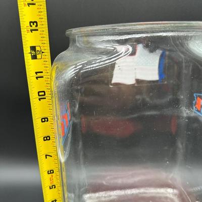 Vintage Lance Cracker Store Display Glass Jar w/ Original Red Metal Lid