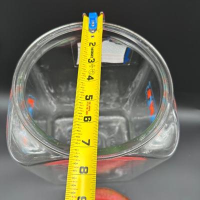 Vintage Lance Cracker Store Display Glass Jar w/ Original Red Metal Lid