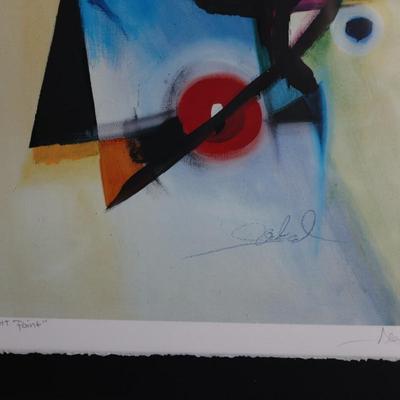 Pair of Oversized Signed Alfred Gockel Abstract Prints, “Left Point” & “Right Point,” Framed
