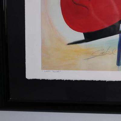Pair of Oversized Signed Alfred Gockel Abstract Prints, “Left Point” & “Right Point,” Framed
