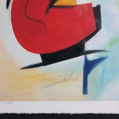 Pair of Oversized Signed Alfred Gockel Abstract Prints, “Left Point” & “Right Point,” Framed