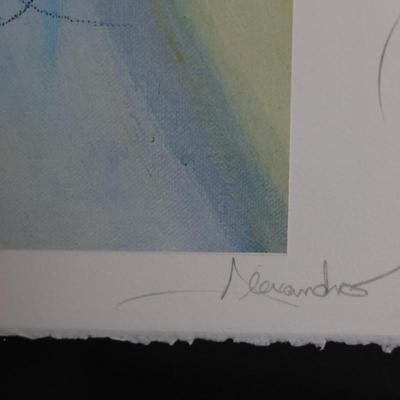 Pair of Oversized Signed Alfred Gockel Abstract Prints, “Left Point” & “Right Point,” Framed