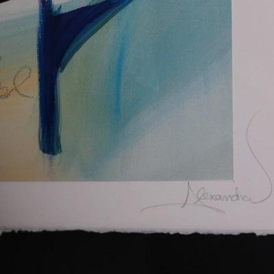 Pair of Oversized Signed Alfred Gockel Abstract Prints, “Left Point” & “Right Point,” Framed