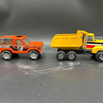 Vintage Nylint Die-Cast Toys – Bass Chaser SUV & Yellow Dump Truck (1970s–80s)