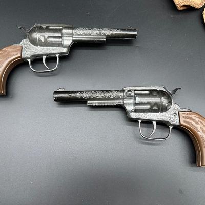 Vintage Pony Boy Toy Cap Guns w/ Holsters – Pair – Western Cowboy Style