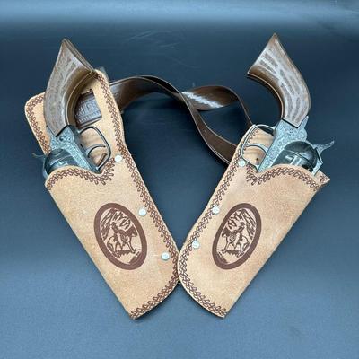 Vintage Pony Boy Toy Cap Guns w/ Holsters – Pair – Western Cowboy Style