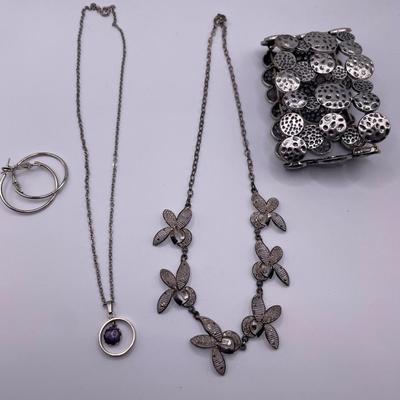 Silver tone jewelry