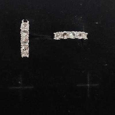 Cate & Chloe White Gold Plated Halo Stud Earrings