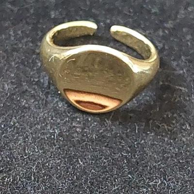 18kt Gold Overlay sterling silver Ring Size 7 adjustable