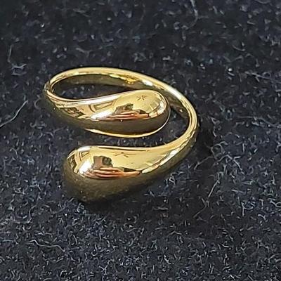 18kt Gold Overlay sterling silver Ring Size 7 adjustable